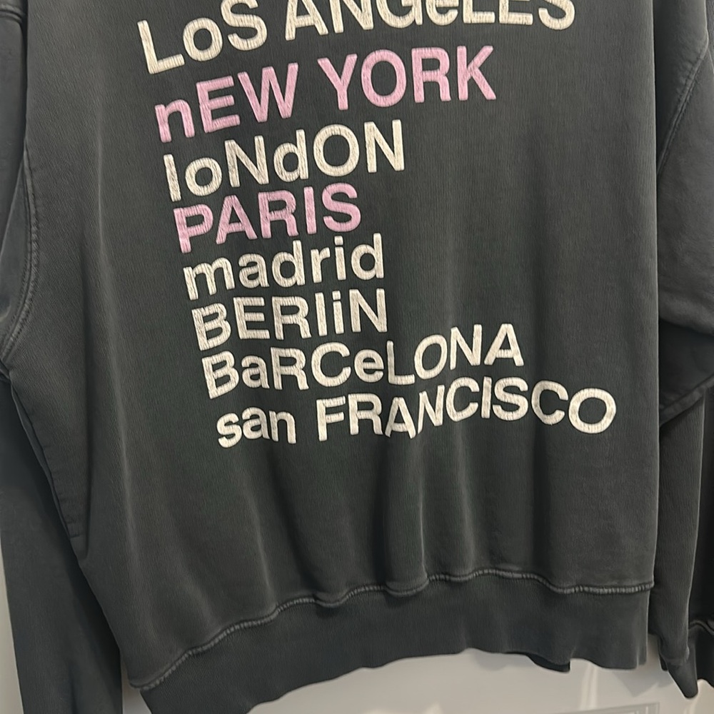 Anine Bing City Love Sweatshirt Charcoal Size M - Picture 6 of 11